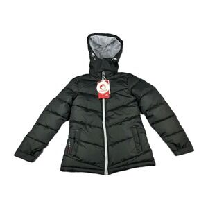 Women's Hooded Black Puffer Coat